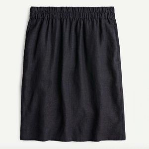 J.CREW BLACK Pull-on linen skirt SMALL NWT